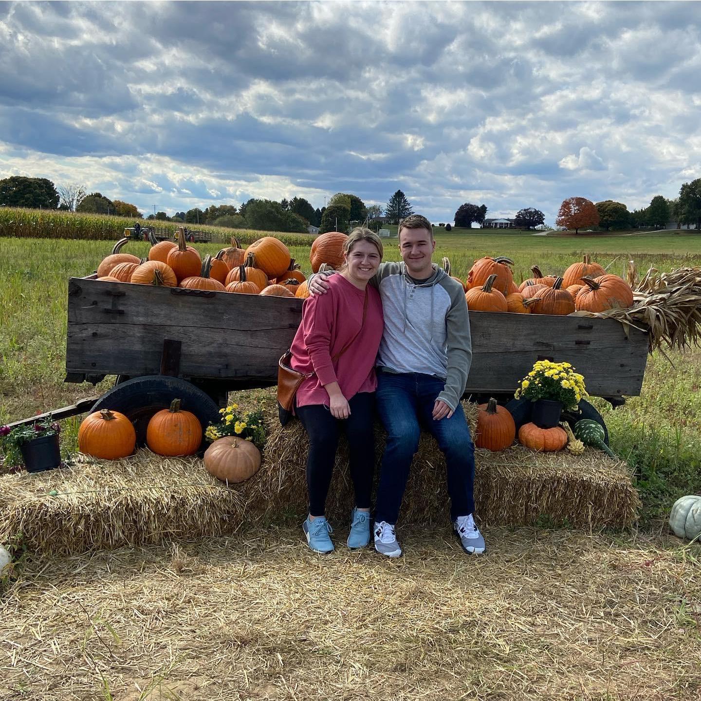 Our first time at Walker Farm's Pumpkin Patch after spending the morning in Laurelville to get apples and apple cider slushees!