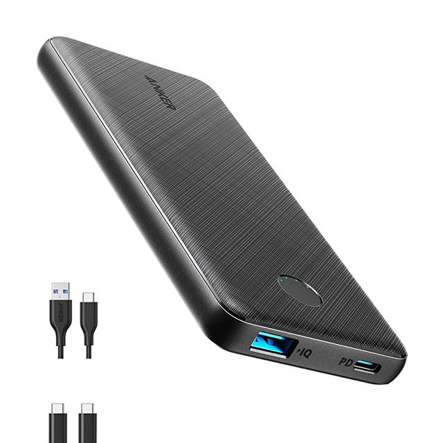 Anker Portable Charger, USB-C Portable Charger 10000mAh with 20W Power Delivery, 523 Power Bank (PowerCore Slim 10K PD) for iPhone 13 Series/iPhone 12 Series, S10, Pixel 4, and More