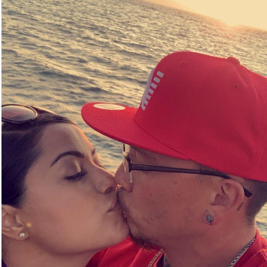 Our first sunset kiss over the ocean!