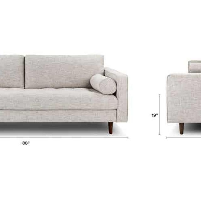 34"H x 88"W x 38"D