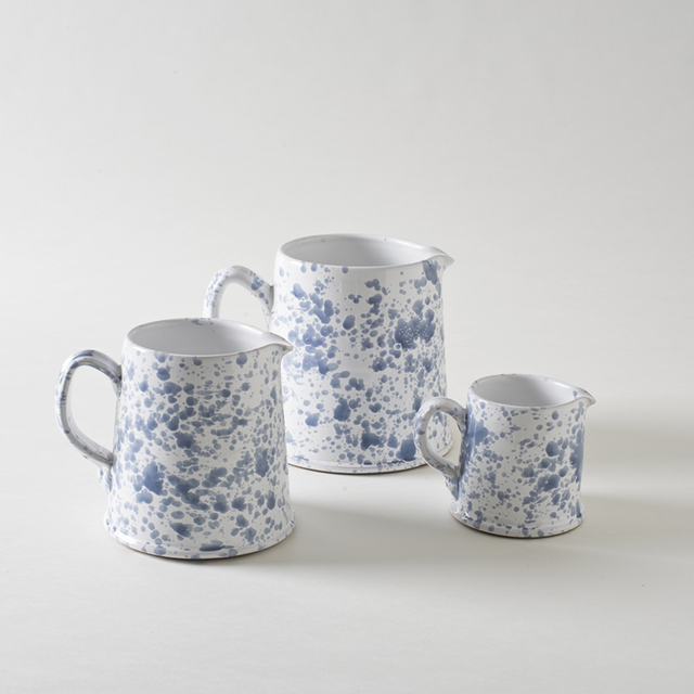 Grey on White Splatterware Pitcher - Large
