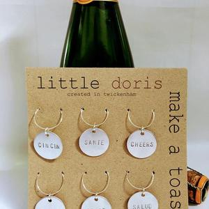 Hand Stamped Wine Glass Charms