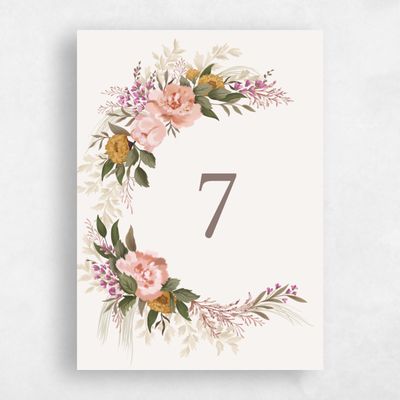 Light Oatmeal, Beige Wedding Table Number - Juniper