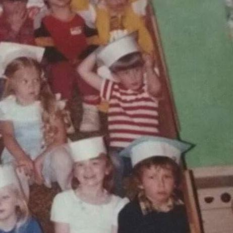 Luke in the red and white stripe shirt. Me bottom row in preschool at the weald beathel.....so little