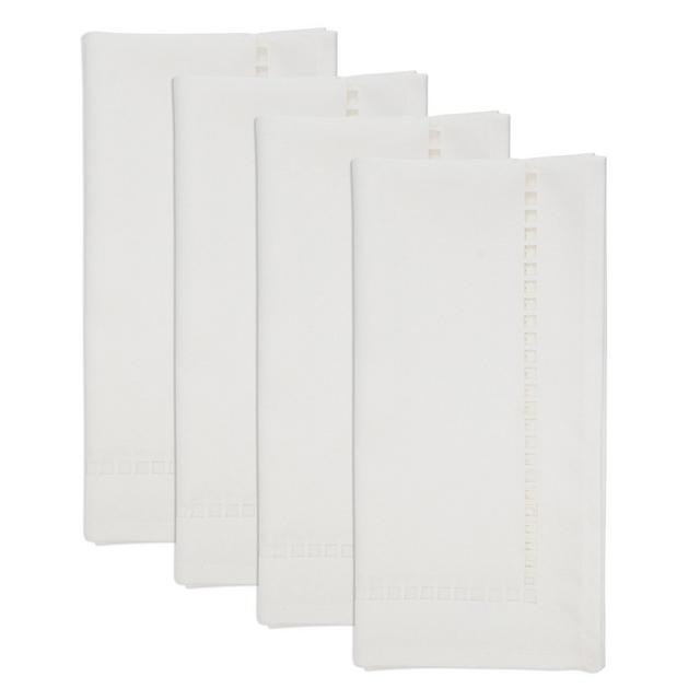 Saro Lifestyle Laser-Cut Hemstitch Napkin, Set of 4