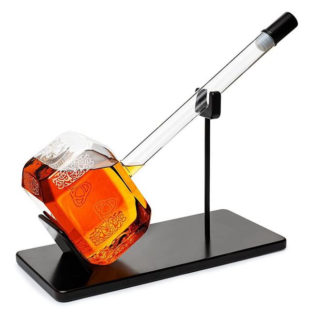 Thors Hammer Whiskey and Wine Decanter 2000ml by The Wine Savant, Miljoner for Tequila, Bourbon, Scotch, or Wine - Thor Avengers Gifts, Marvel Style Gifts, Mjölnir ThunderComics Lovers 17"H 17" W