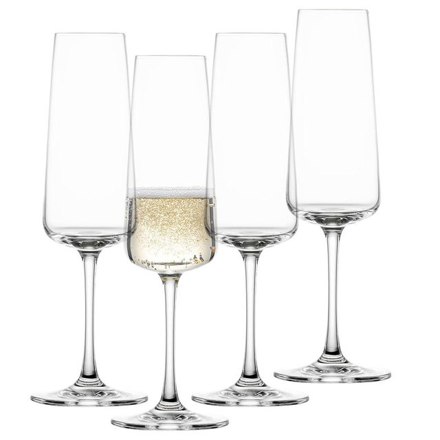 Schott Zwiesel MioVino Champagne Glasses (Set of 4), Dishwasher Safe Tritan Crystal Glasses, Made in Germany (Item No. 124052)