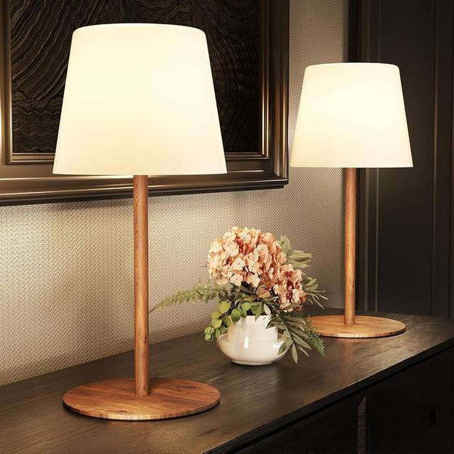 EZVALO 2 Pack Cordless Table Lamp IP65 Waterproof, Rechargeable Shower Lamp with 4500mAh Battery Operated, 3 Color Temps Dimmable LED Night Light for Living Room, Bathroom, Kitchen, Patio & Camping