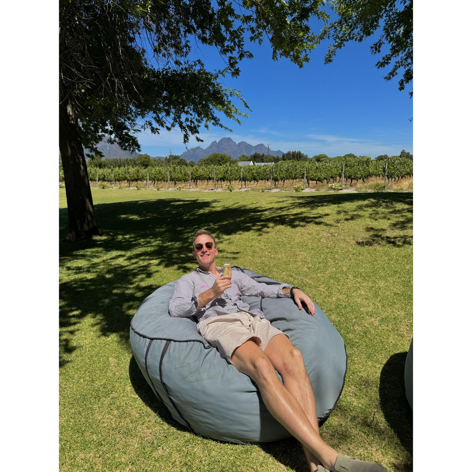Leopards Leap wine farm, Franschhoek - we came here pre-wine tram for a glass of bubbles