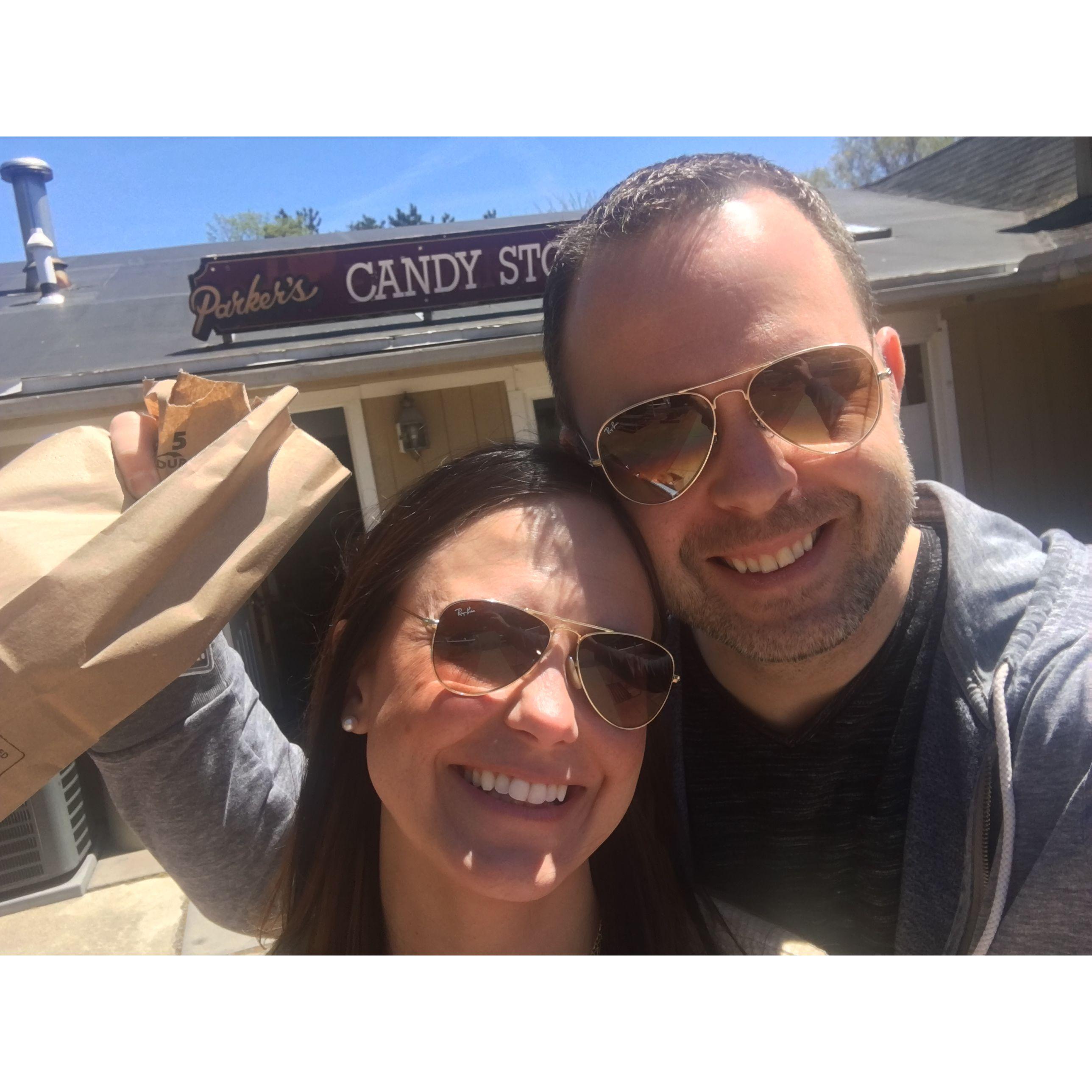 Natalie loves candy. Matt love Natalie....therefore Matt loves finding candy stores to make Natalie happy.