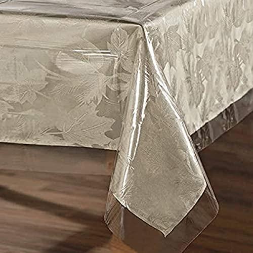 sancua 100% Waterproof Rectangle PVC Tablecloth - 60 x 140 Inch - Oil Proof Spill Proof Vinyl Table Cloth, Wipe Clean Table Cover for Dining Table, Buffet Parties and Camping, Crystal Clear