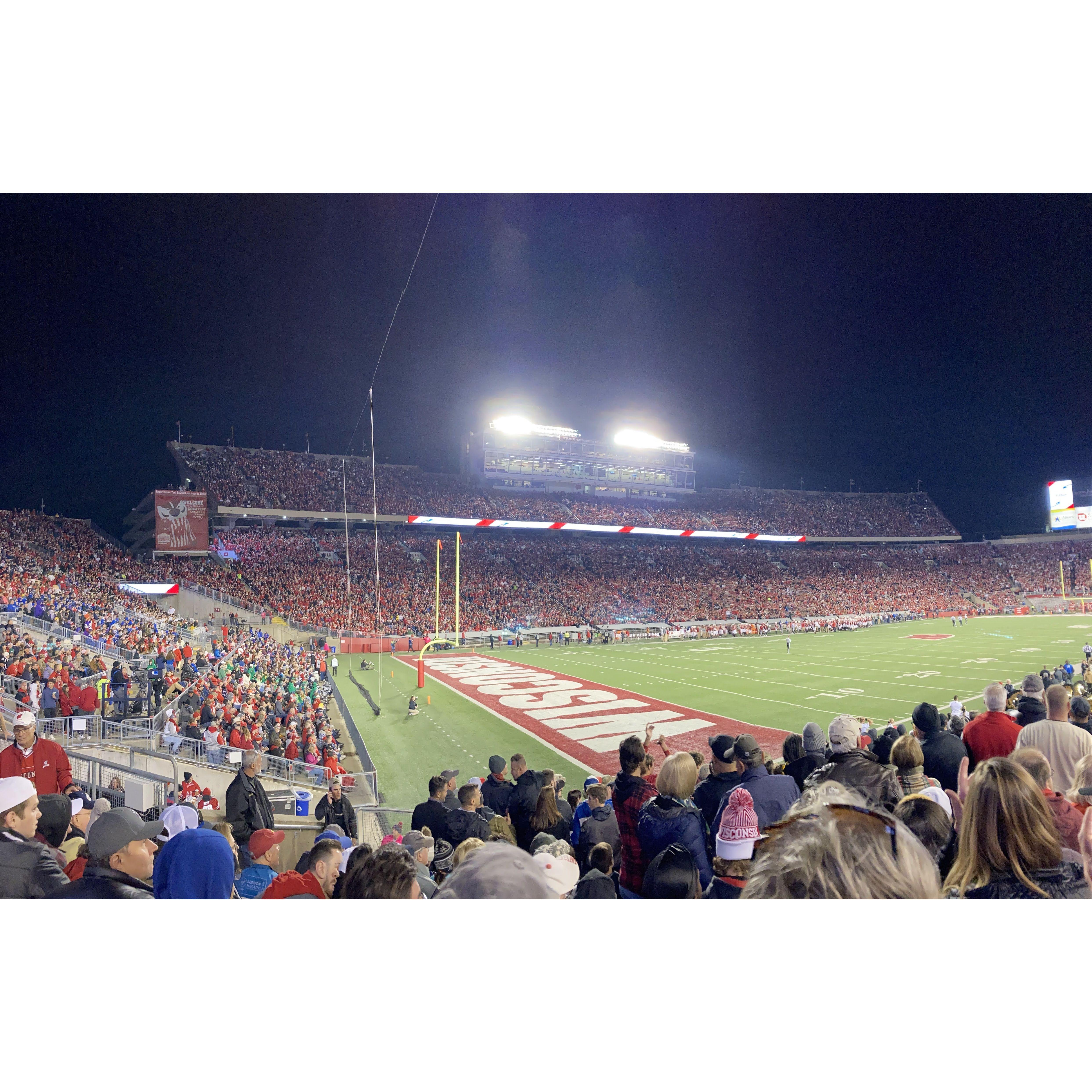 Ben's first Badger game! Go Badgers! 