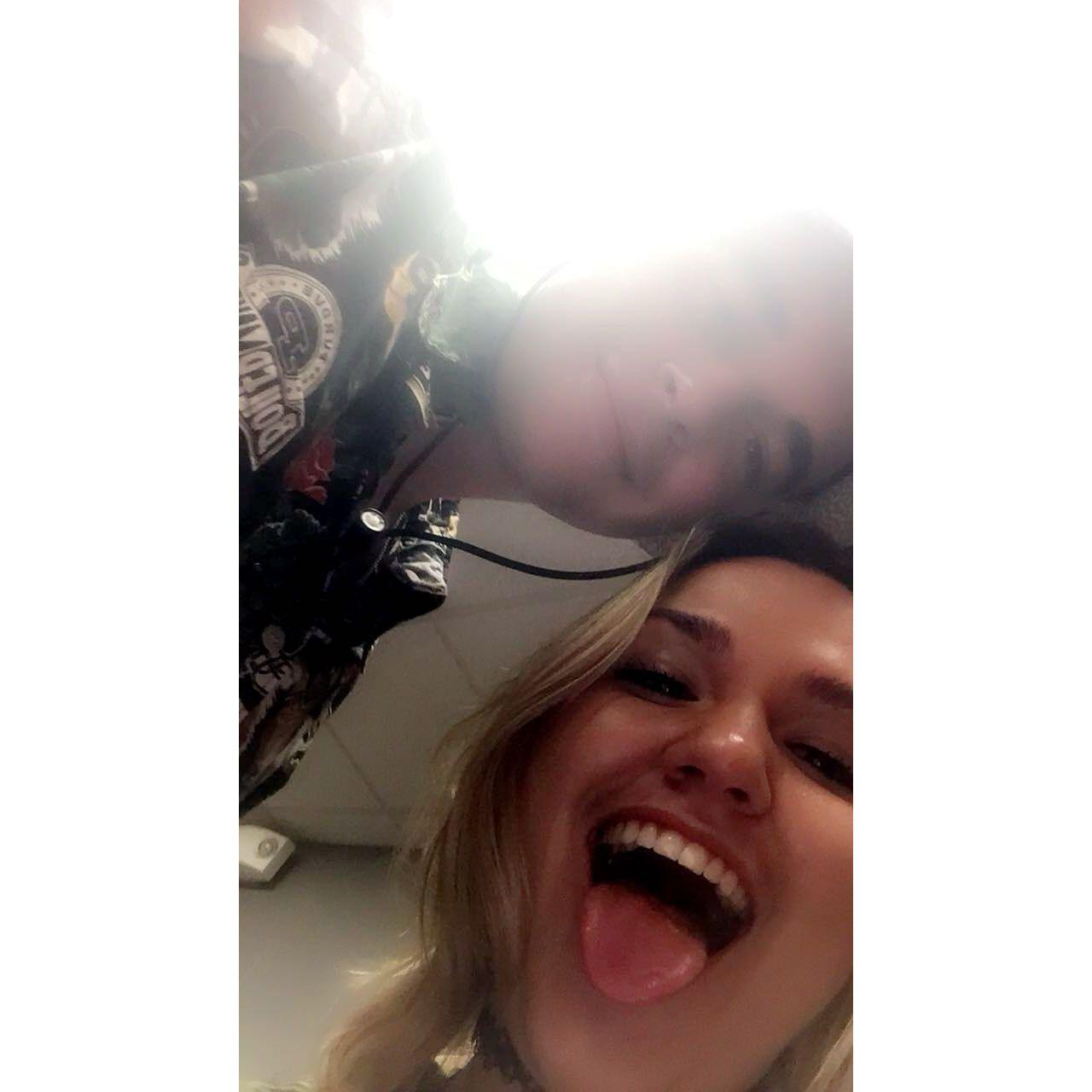 The first picture Jess and Thomas ever taken together. Thus was the first time they met in passing at the Alpha Sigma Phi in the hallway on Hawaiian night. Jess and for Thomas's Snapchat.