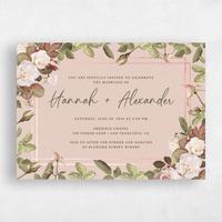 Pink Wedding Invitation - Quintana Landscape