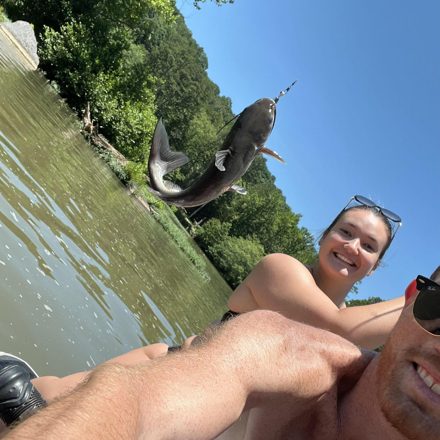 Fishing off the jetski