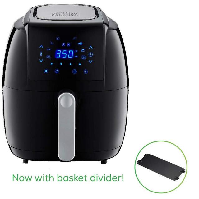 GoWISE USA GW22921-S 8-in-1 Digital Air Fryer with Recipe Book, 5.0-Qt, Black