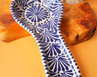 Talavera spoon holder, Hot holder, Cuchara. Mexican kitchen
