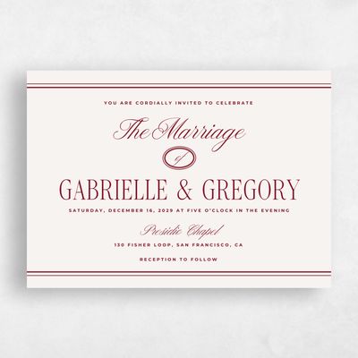 Red Landscape Wedding Invitation - Querido Landscape