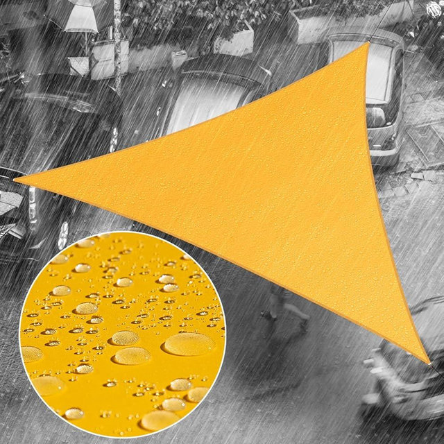 Royal Shade 16' x 16' x 16' Yellow Triangle Waterproof Sun Shade Sail Canopy Awning, UPF50+ 98% UV Blockage & Water Resistant, Outdoor Backyard Patio Garden (We Make Custom Size)