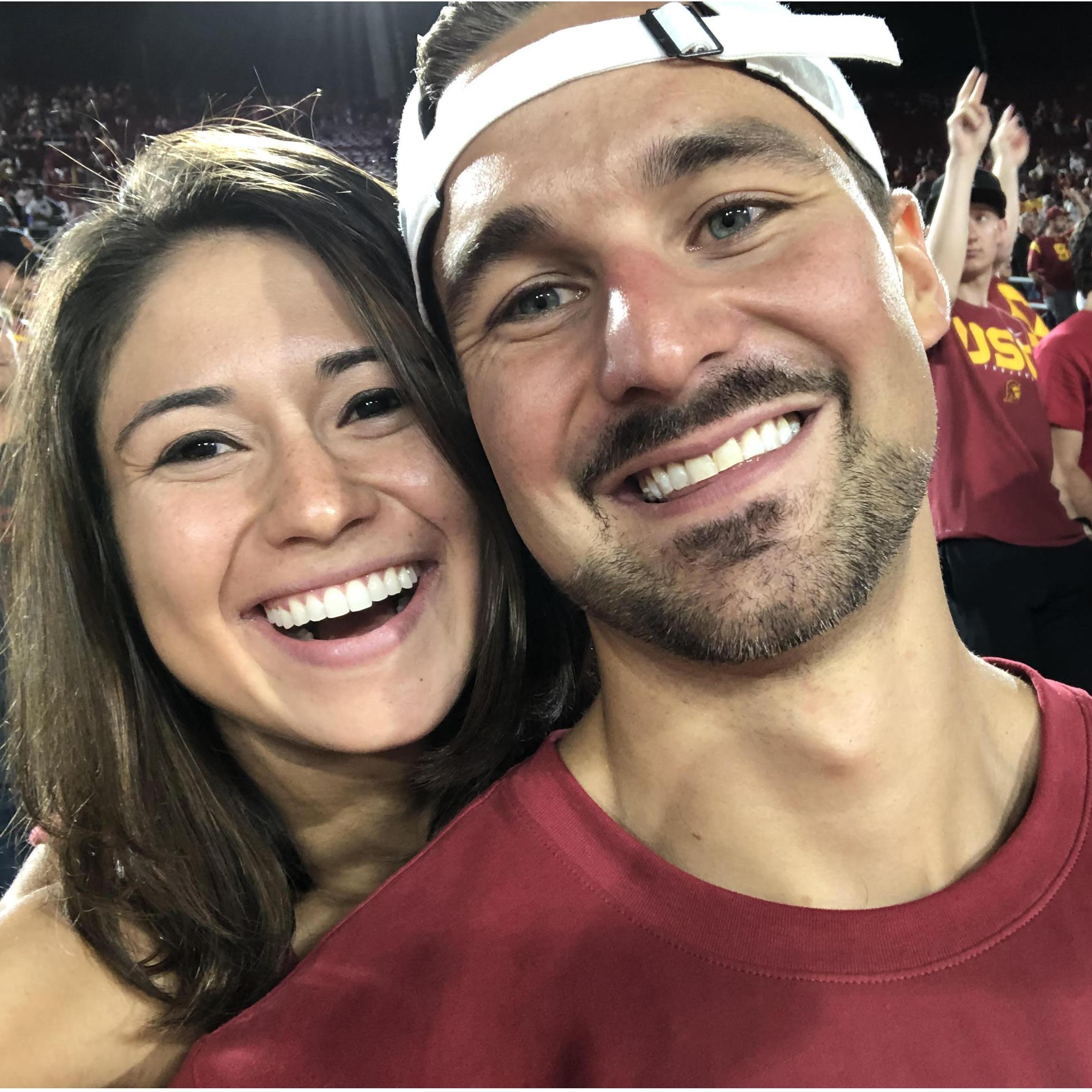 First football game together. This may forever be Nico's favorite photo.