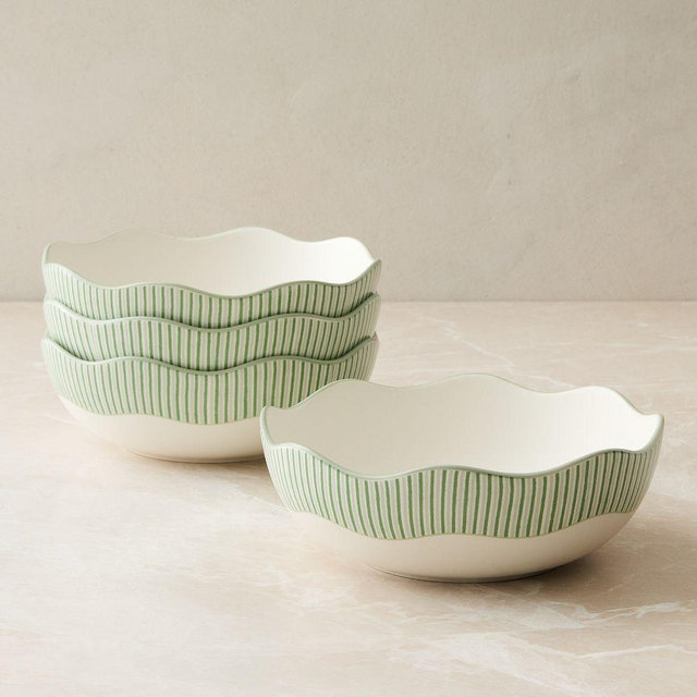 Pasta Bowl, Green, Set of 4