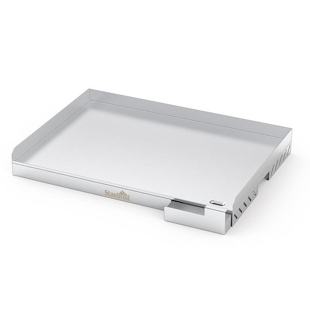 Stanbroil Stainless Steel Universal Griddle for Charcoal/Gas Grills, 23" x 16" Rectangular Cooking Griddle with Removable Grease Drip Tray