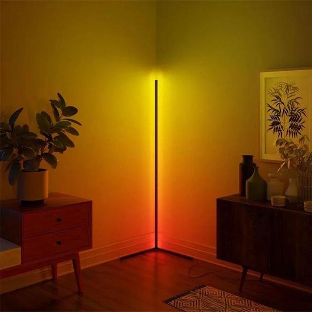 Corner Free Standing LED Floor Lamp - Black