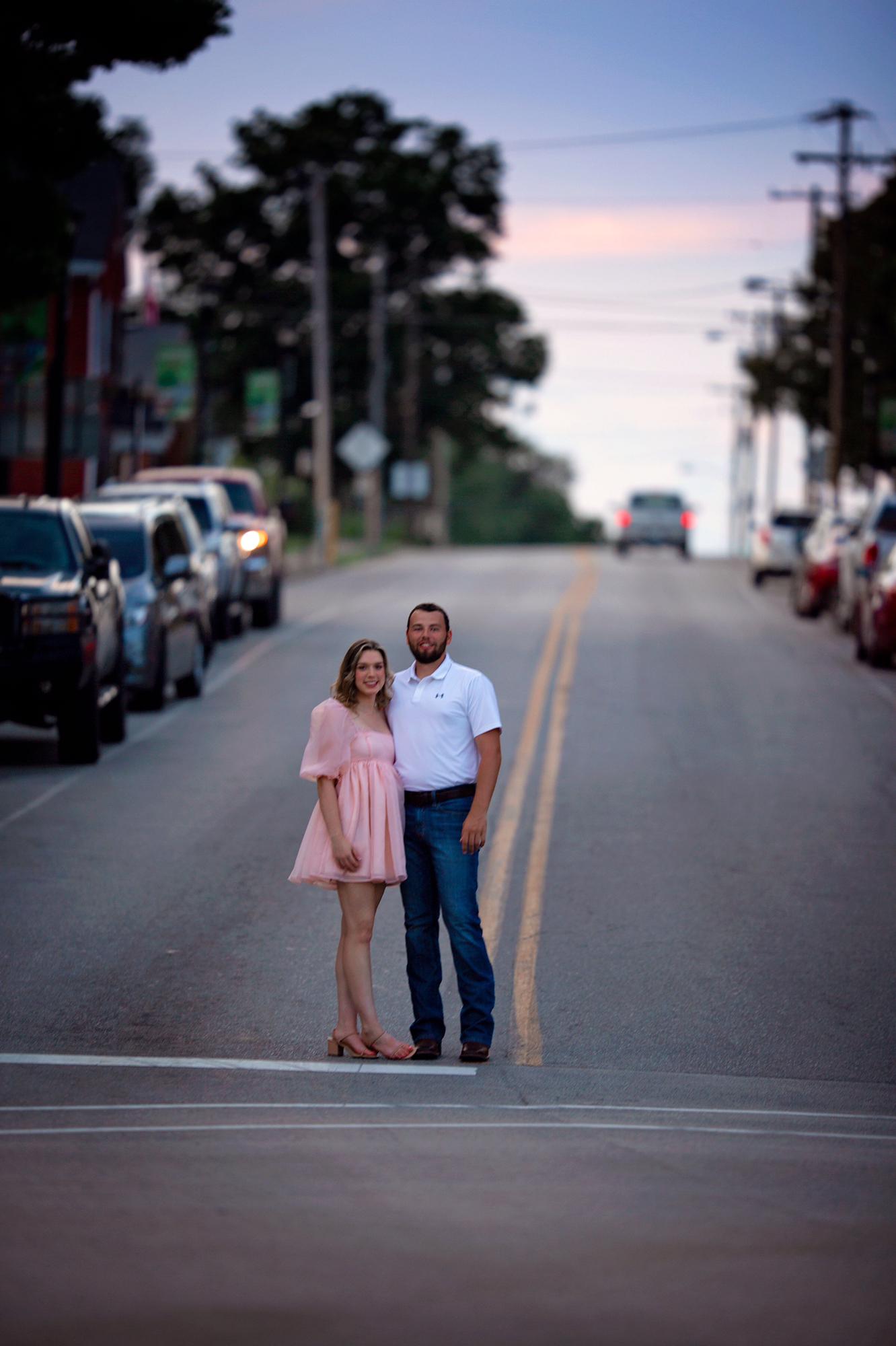 This picture is in the heart of our hometown where we both grew up together