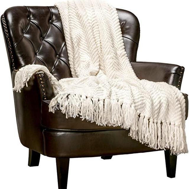 Textured Knitted Throw Blanket
