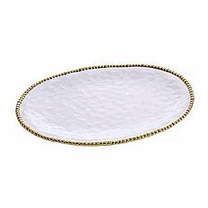 Pampa Bay Salerno Porcelain Large Oval Platter - White/Gold