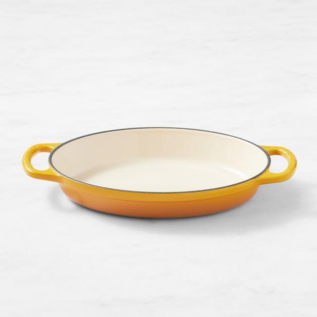 Le Creuset Signature Enameled Cast Iron Oval Gratin Baker, 1-Qt., Nectar