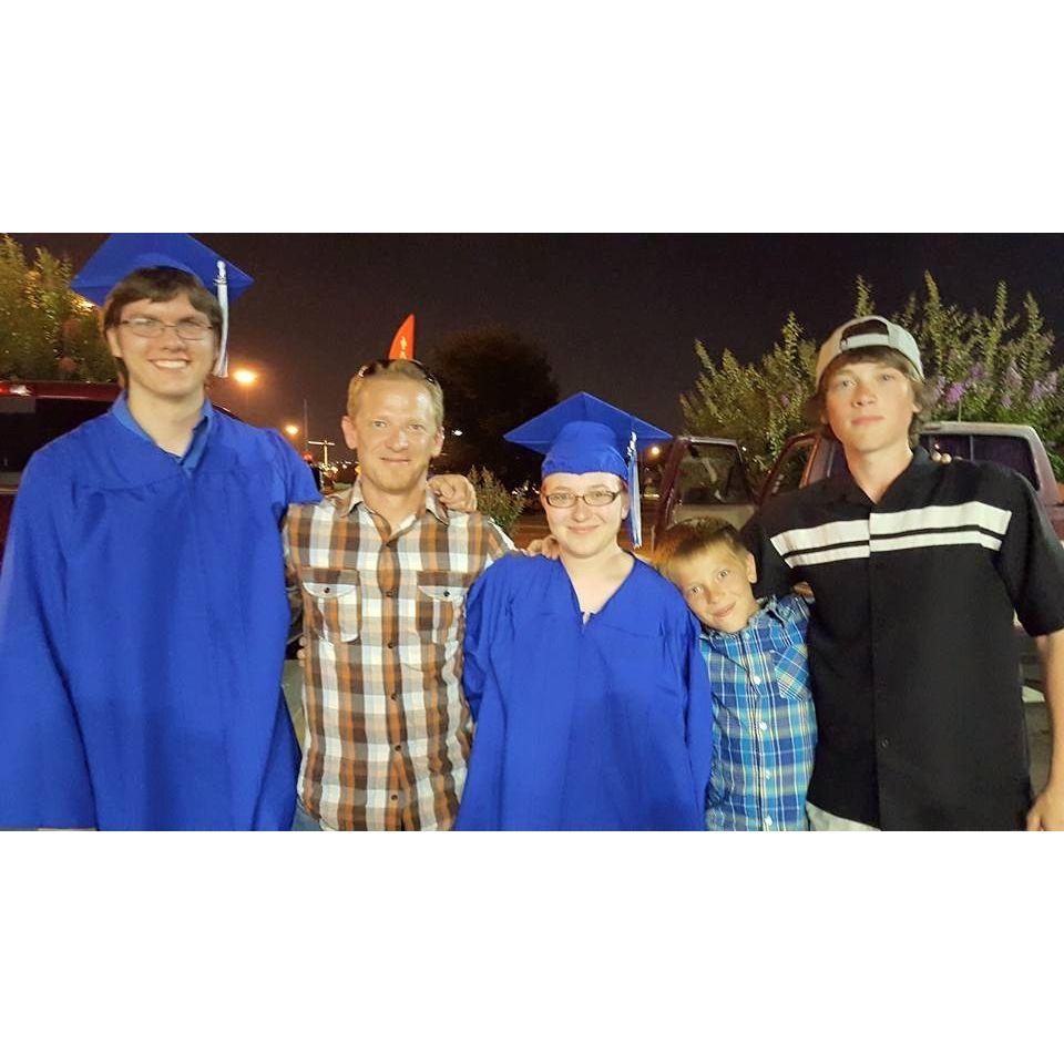 We graduated in 2015, and here is a pitcure of us with Joplyn's dad and two of her brothers, Joseph and Corban.