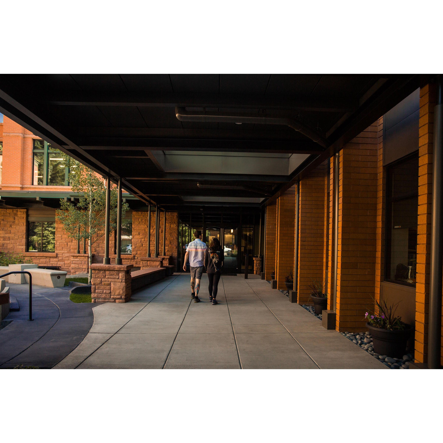 Walking in to the Pitkin County courthouse