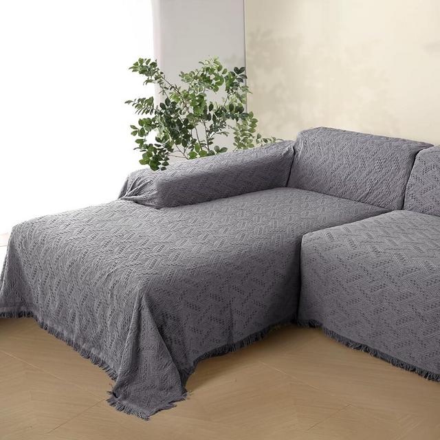 Rose Home Fashion Sectional Couch Covers Sectional Sofa Cover 2 Pieces L Shaped Couch Covers Sectional Couch Cover Couch Covers for Sectional Sofa (Large,Dark Gray)