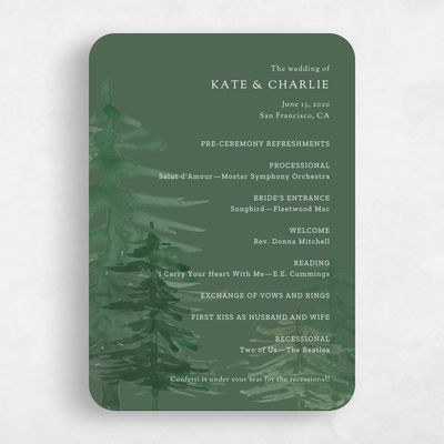 Green Rounded Wedding Program - Camden