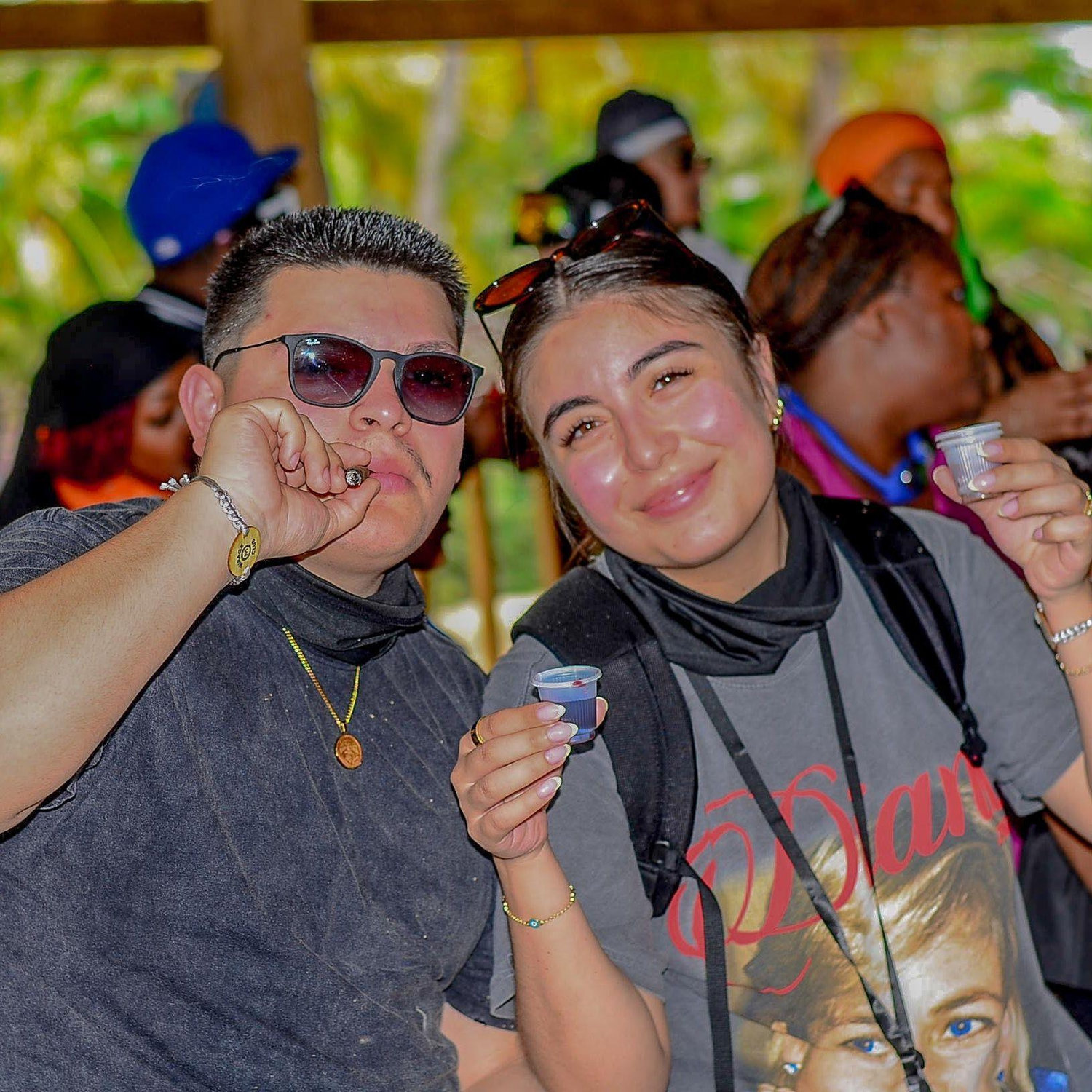 This is us trying Dominican cigars and mamajuana!