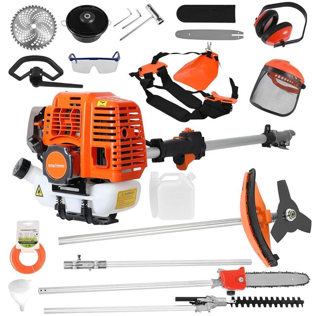 Lefitap 5 in 1 Weed Eater Gas Powered - 52CC 2-Stroke Gas Hedge Trimming Tools, Weed Wacker, String Trimmer, Brush Cutter, Edger, Pole Saw Pruner with Extension Pole with EPA & CE-MD Certification