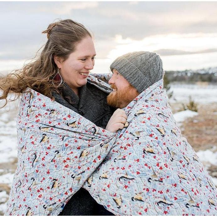 Dillon made Alana this blanket for our first Christmas together. (She got him a bottle of whiskey...)