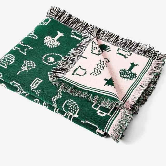 Susan Kare Cairo Throw - Green & Pink