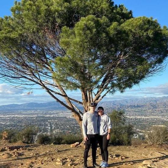 Stopping by the Wisdom Tree hoping it will share some while making our "Hollywood Hike" to the infamous Hollywood sign with Julie and Stephens
