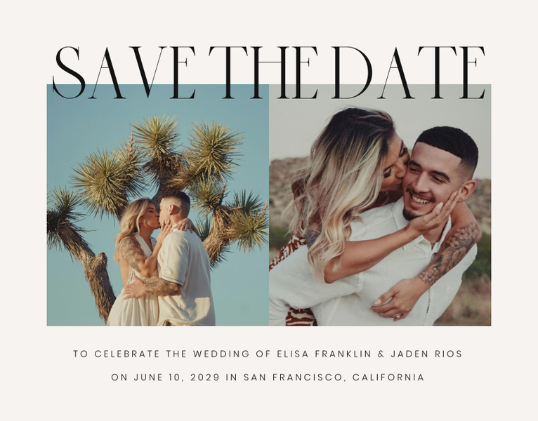 Garrett Multiphoto | Light Oatmeal | Zola Save The Dates