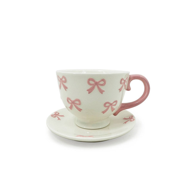 Tea Cup and Saucer Set Bow - Bullseye's Playground™
