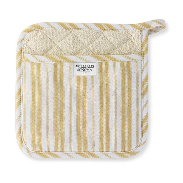 Williams Sonoma Striped Potholder, Jojoba Yellow