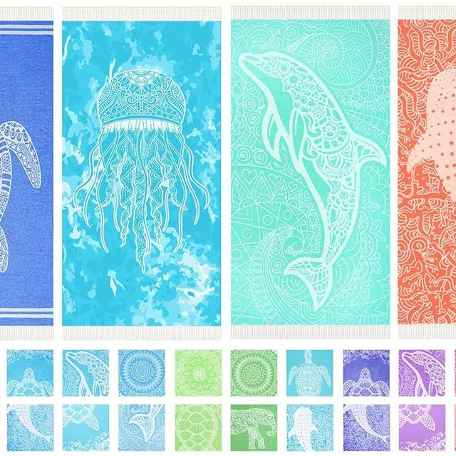 Widdonen Thin Turkish Beach Towel Lightweight Quick Dry Absorbent Cotton Bathroom Bath Pool Swim Towels Extra Large Oversized Sand Free Towel Beach Accessories Essentials Cloud Gifts for Adult