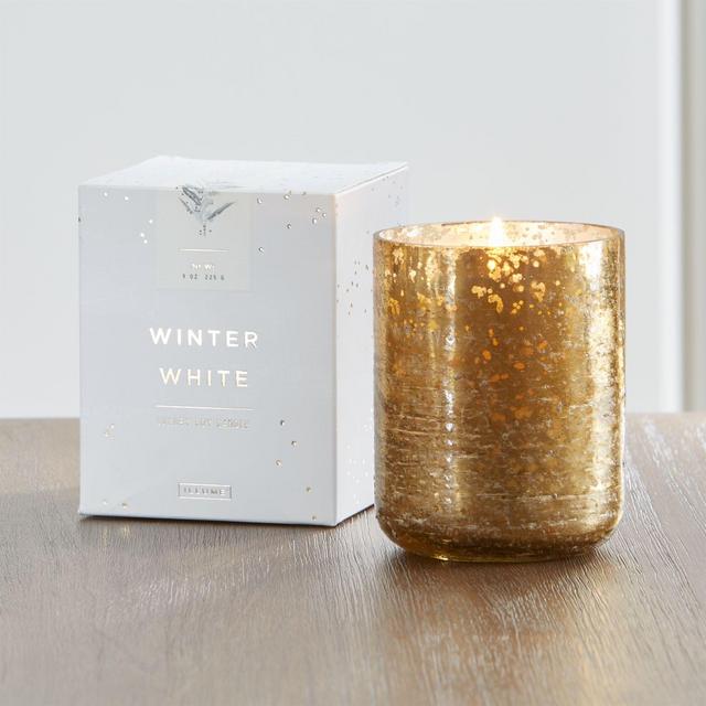 Winter White Scented Mercury Glass Candle