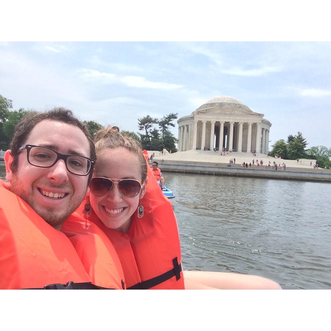 Paddle boating at the Jefferson Memorial!