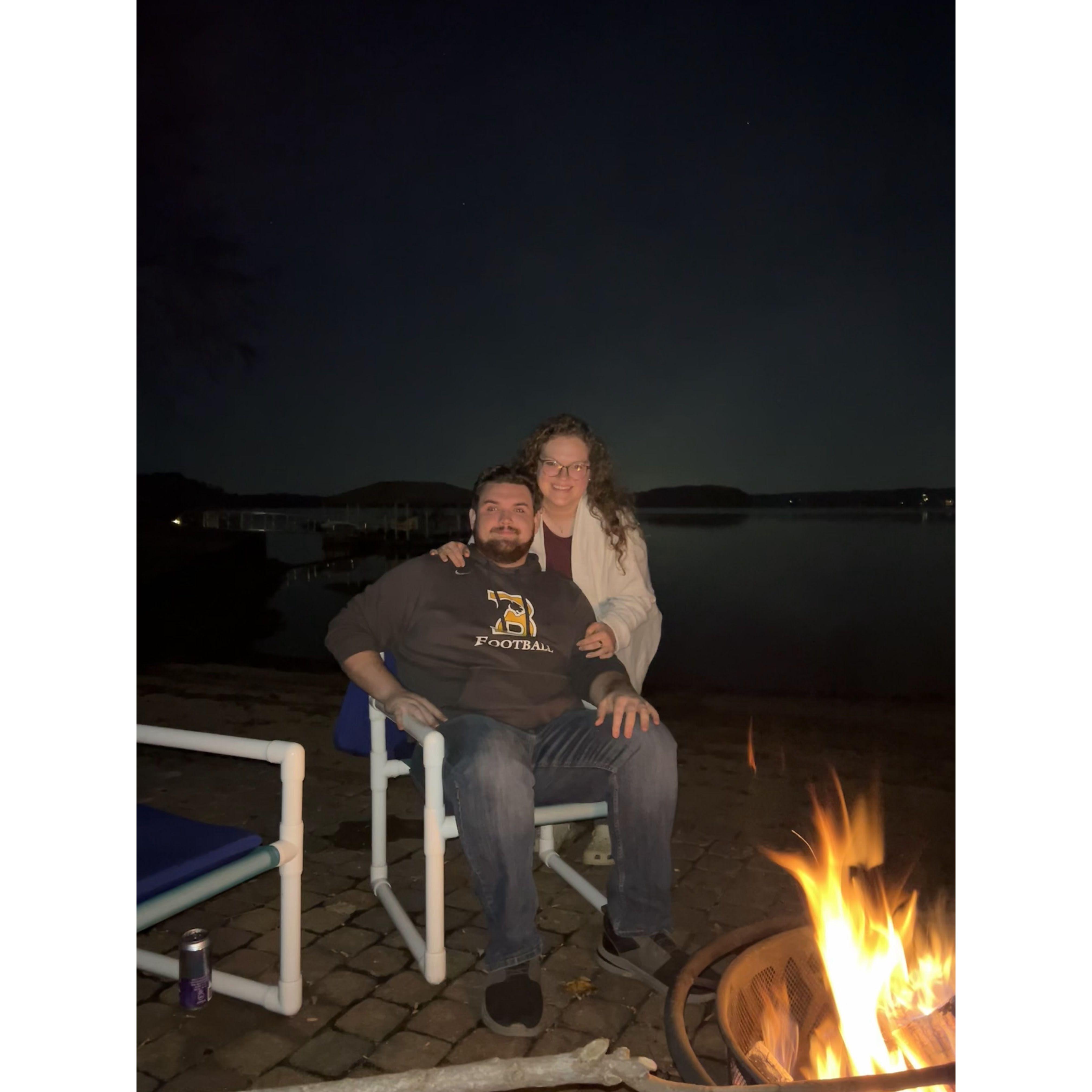 Smores, wine, & the lake!