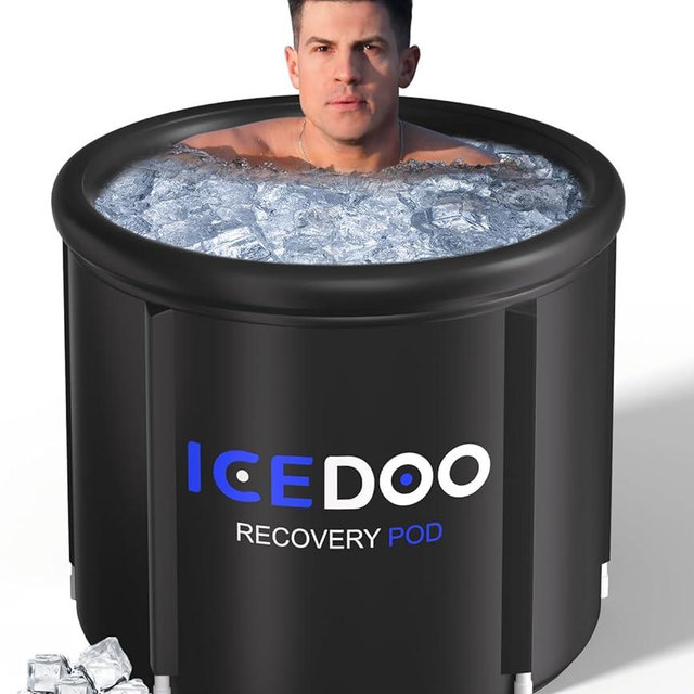 Wxtkkom Ice Bath Tub for Athletes & Adults, 119 Gallon Portable Cold Plunge with Cover, Multi-Layered Recovery Bath for Cold Water Therapy, Indoor Outdoor Home Gym Garage