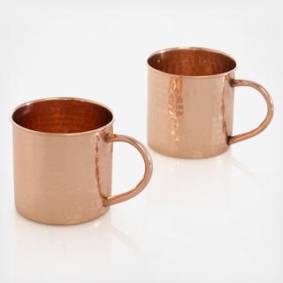 Boris Hammered Copper Mug, Set of 2