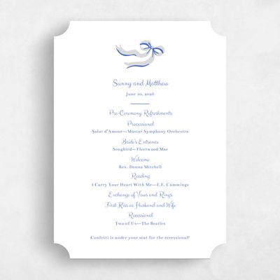 Blue Ticket Wedding Program - Remi